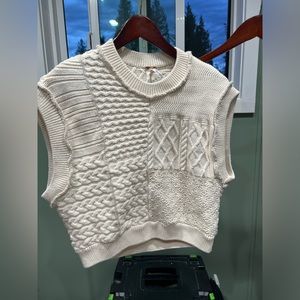 Free People Cream sweater vest